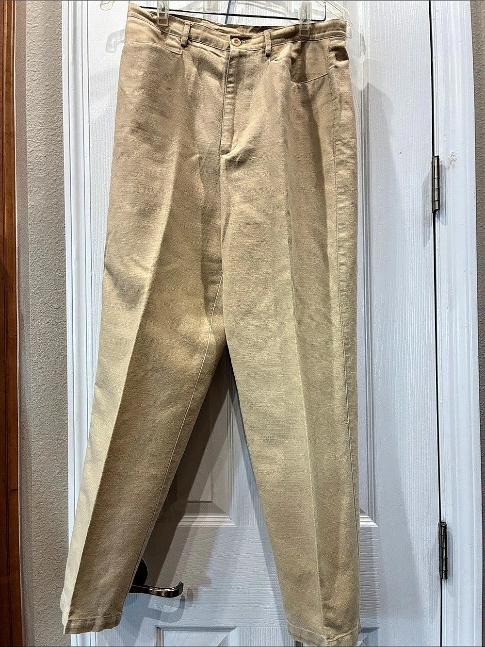 Liz Claiborne Lizsport Petite Linen Straight Leg Pants Size Large